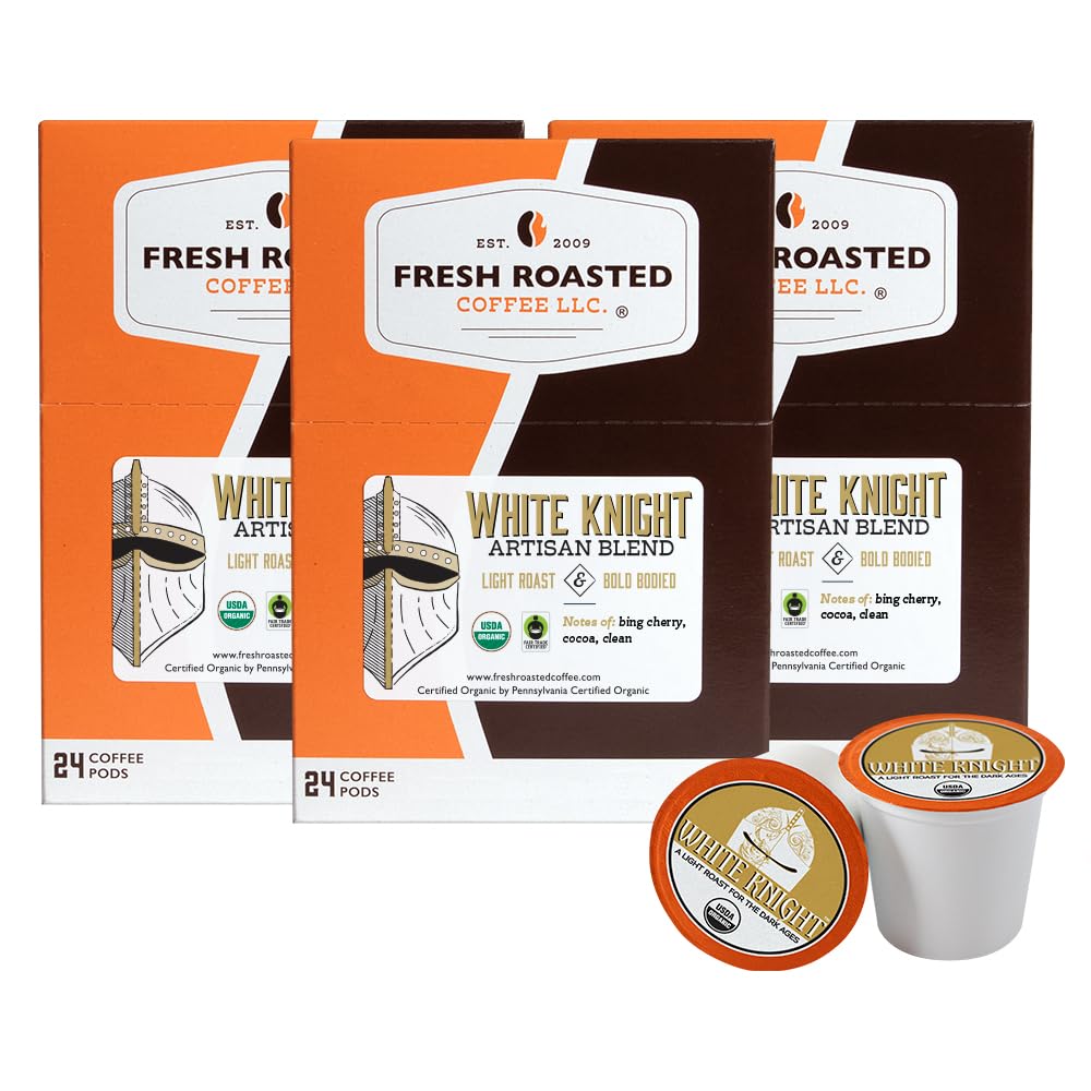Fresh Roasted Coffee Fair Trade Organic Light Roast 72 Pods for K Cup Brewers Coffee