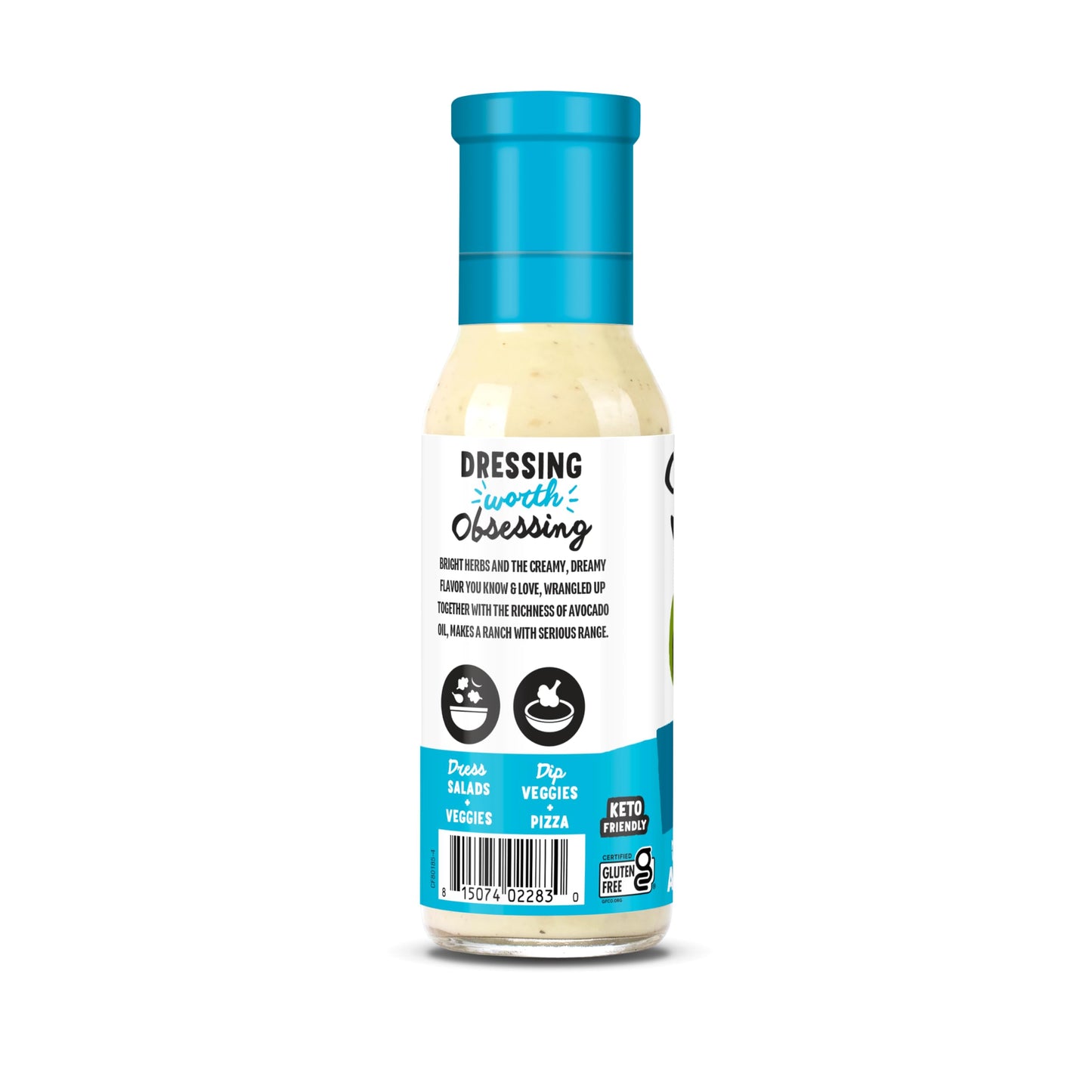 Chosen Foods Avocado Oil-Based Ranch Salad Dressing and Marinade, Keto Diet Friendly, Gluten & Dairy Free, Low-Carb Sauce (8 oz)