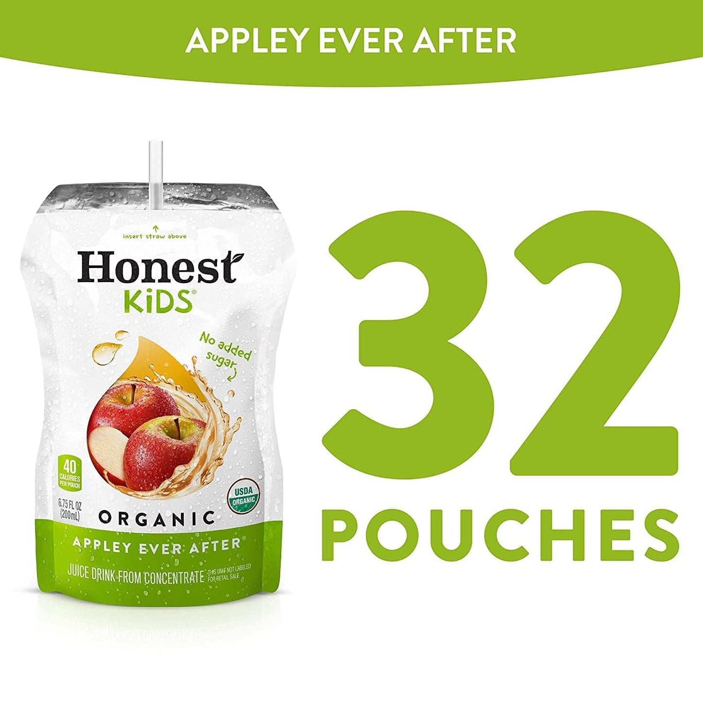 Honest Kids Appley Ever After Juice Drink, 6.75 Fluid Ounce - 8 Per Pack - 4 Packs Per Case.4