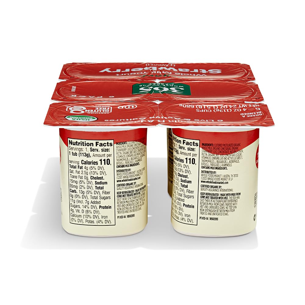 365 Everyday Value OG Strawberry Whole Milk Yogurt, 24 oz