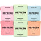 Refresh Gum  Xylitol  Natural  Sugar Free  Plastic Free  Organic Ingredients  Non GMO  Peppermint  Garden Mint  Bubble Gum  Peach & Raspberry Variety Pack  12 Pcs  6 Pack