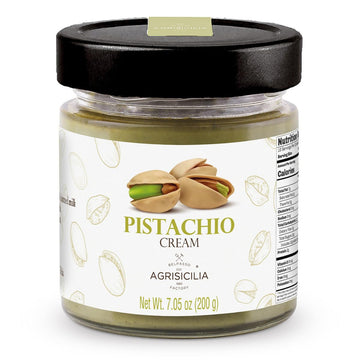 Agrisicilia Classic Pistachio Cream Spread - Authentic Italian  20% Pistachios  7.05 Oz (200 G) Jar  Sweet Dessert Cream For Pastries  Cannoli  Cakes  Gelato & Dubai Chocolate Bars