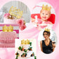 Fulanfudi 8 Pack Crown Cake Topper Gold Rhinestone Tiara Crown Cake Topper Vintage Metal Mini Tiara For Baby Shower Birthday Wed