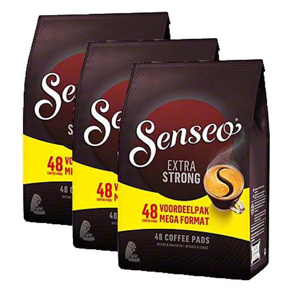 Senseo Extra Strong Coffee Pods - 144 Count (3 Packs) - Dark Roast with Intense & Bold Flavor and Rich Crema - Single-Serve Coffee Pads Compatible with Senseo & PeleCom Machines
