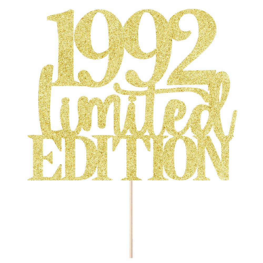 Limited Edition 1992 Cake Topper 33Th Birthday Happy Birthday Cake Topper Men And Women Cheer 33 Years Old Handmade Golden Glitt