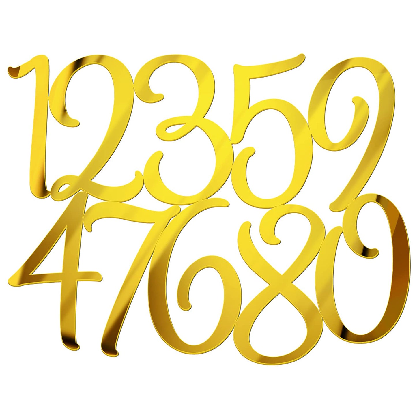 Large Acrylic Cake Numbers Topper, 3.5 Inch 0-9 Numbers Happy Birthday Cake Topper Gold Acrylic Wedding Party Cupcake Toppers Fo