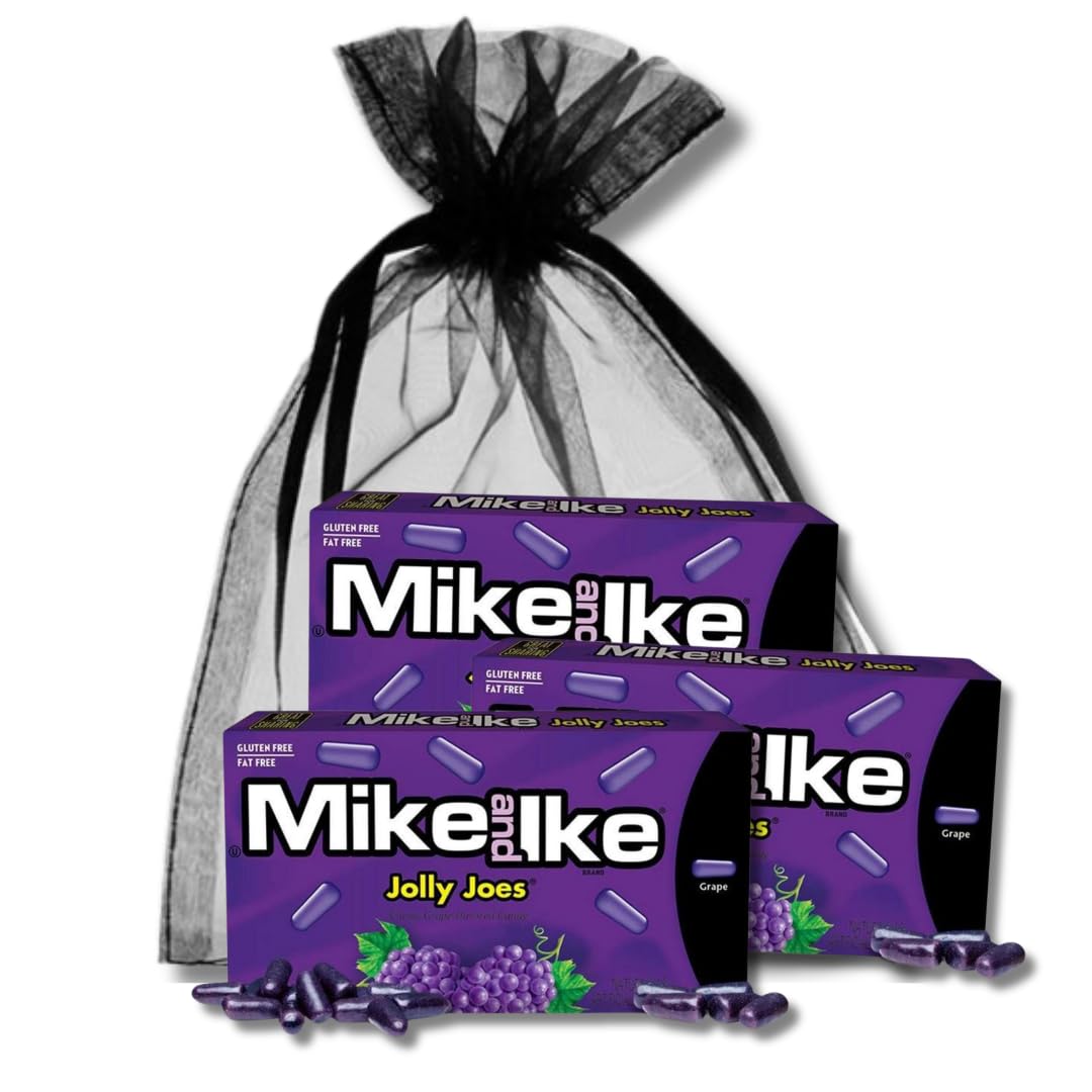 Mike & Ike - Gift Pack of 3, 4.25 oz. Theater Boxes By Lyza's Sweets & Treats (Jolly Joes (Grape))