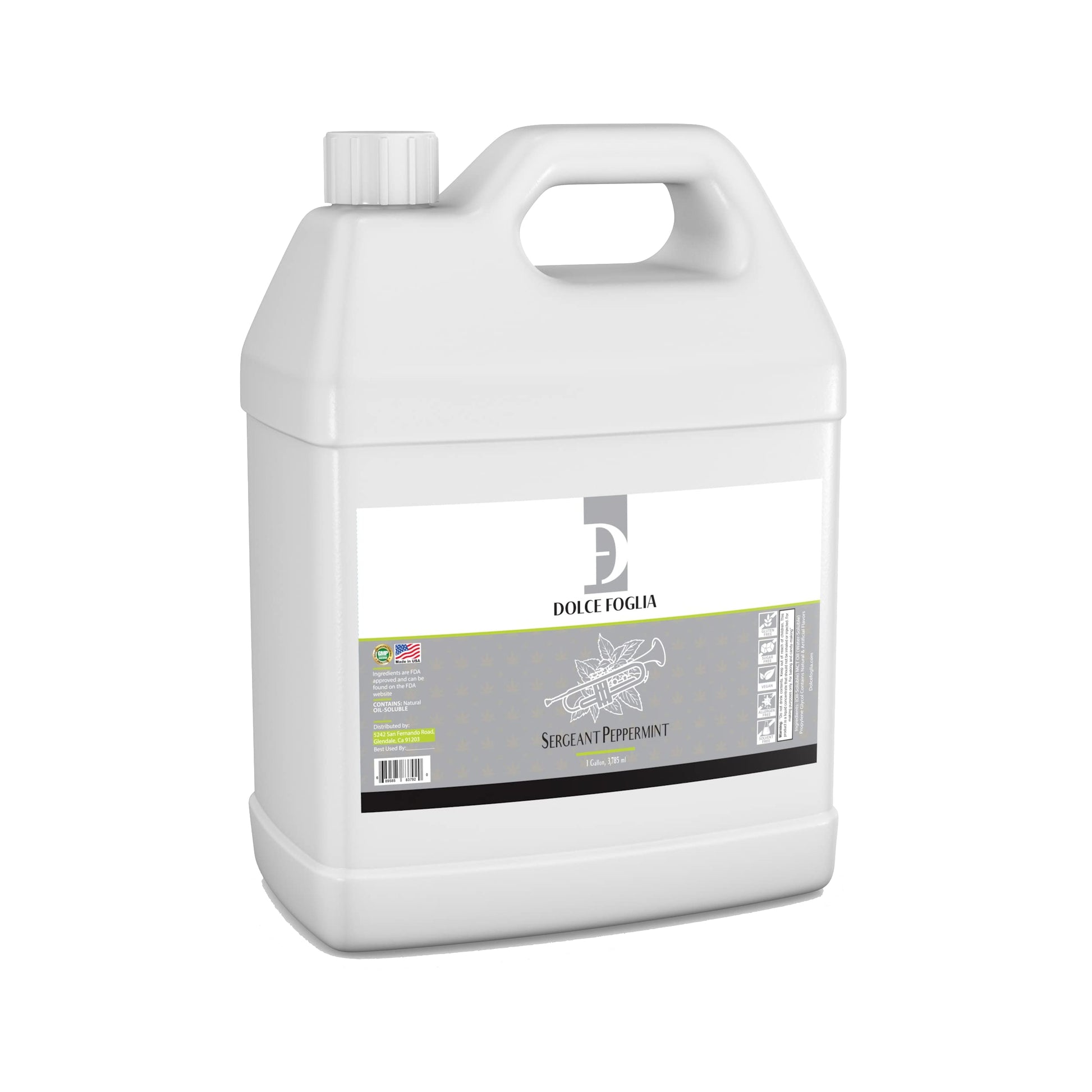 Dolce Foglia Peppermint Flavoring Oils - 1 Gallon Multipurpose Flavoring Oil for Candy Making, Extracts and Flavorings for Bakin