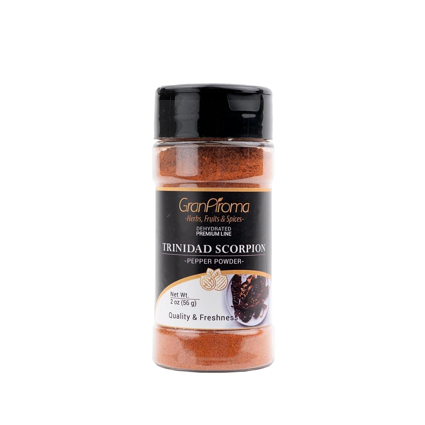 GranAroma Trinidad Scorpion Powder, Extremely Hot, Ground Chile Powder, Salsas & Soups (2 Ounce)