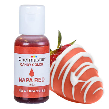 Chefmaster Napa Red Candy Color | True-Tone Shades | Oil-Based | Professional-Grade Dye | Chocolate, Strawberries, Cake Pops | D
