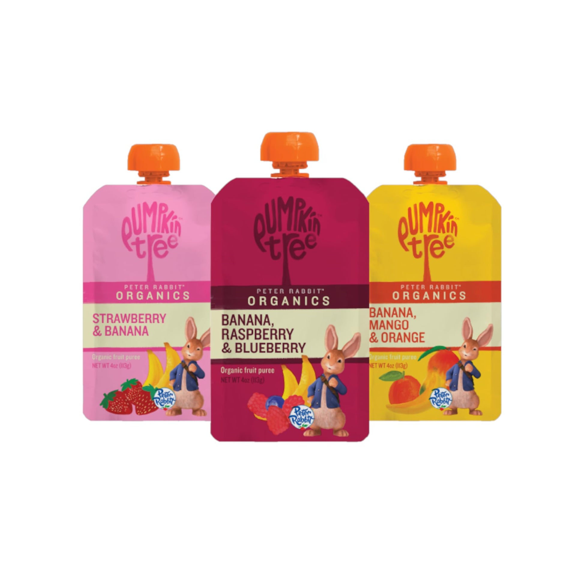 Peter Rabbit Organics Fruit Flavors Variety Pack 4 oz. Squeezable Pouches (Pack of 18)