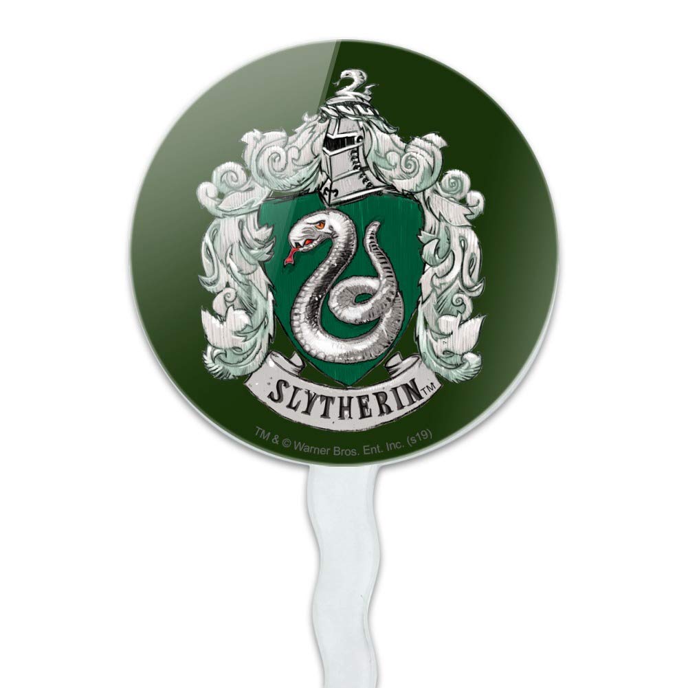 GRAPHICS & MORE Slytherin Cupcake Picks Set of 6 - Multi Color, Round, Ideal for Harry Potter Themed Parties