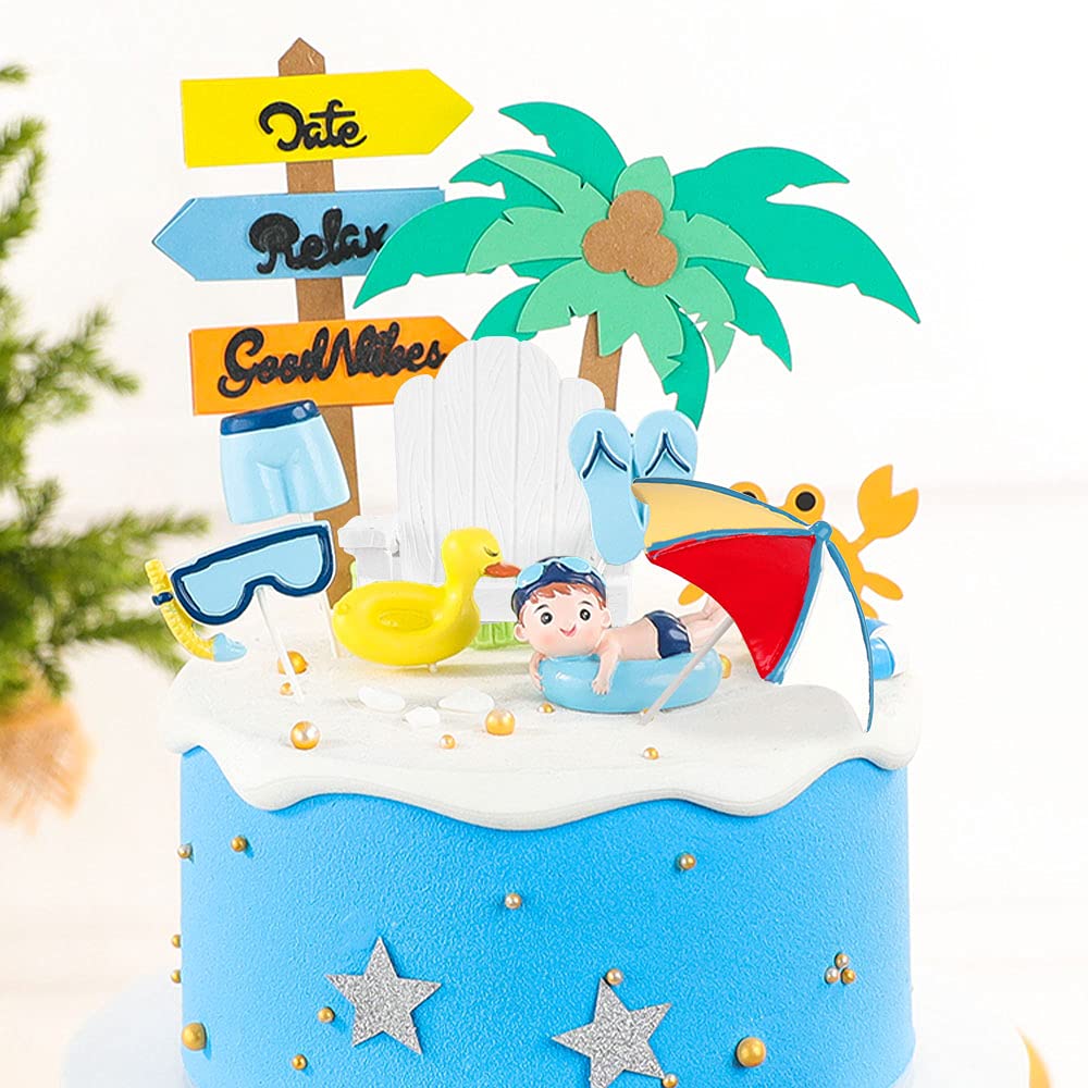 Swimming Pool Cake Decoration Beach Cake Decoration Swimming Pool Cake Topper Summer Beach Cake Toppers Summer Birthday Party Su