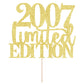 Yetxel Cake Topper - Limited Edition 2007 - Handmade Golden Glitter - 18th Birthday Decoration for Men and Women