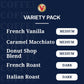 Victor Allens Coffee Variety Pack (Donut Shop Blend  French Roast  Italian Roast  French Vanilla Flavored  Caramel Macchiato)  120 Count  Single Serve Coffee Pods for Keurig K-Cup malt-inspired