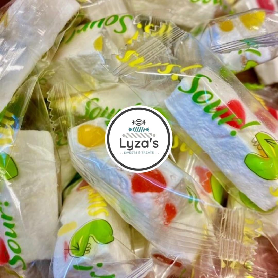 Italian Jujube Nougat Candies - Soft & Chewy With Fruity Jelly Beans Gift - Bulk Bags By Lyza's Sweets & Treats (14 Ounce, SOUR)