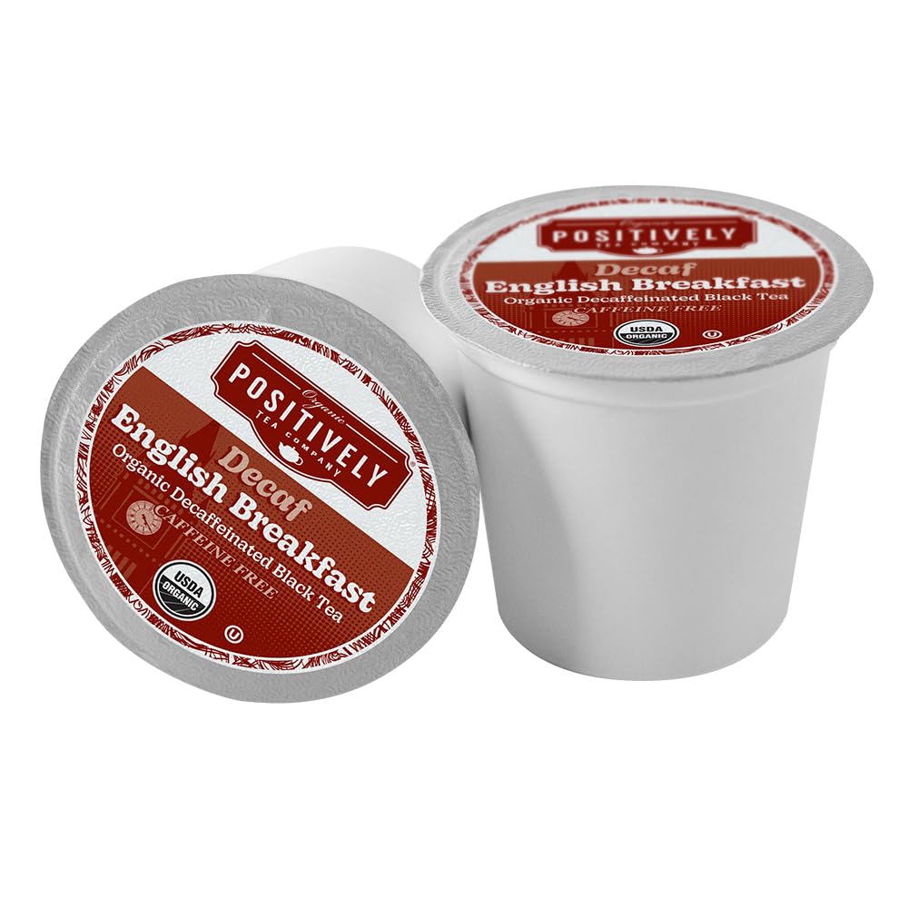 Organic Positively Tea Company Decaf English Breakfast Black Tea K-Cup Compatible 24 Pods