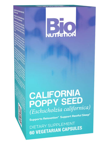 Bio Nutrition California Poppy Herbal nutrition product 60 Vegetarian Capsules | Natural Relaxation