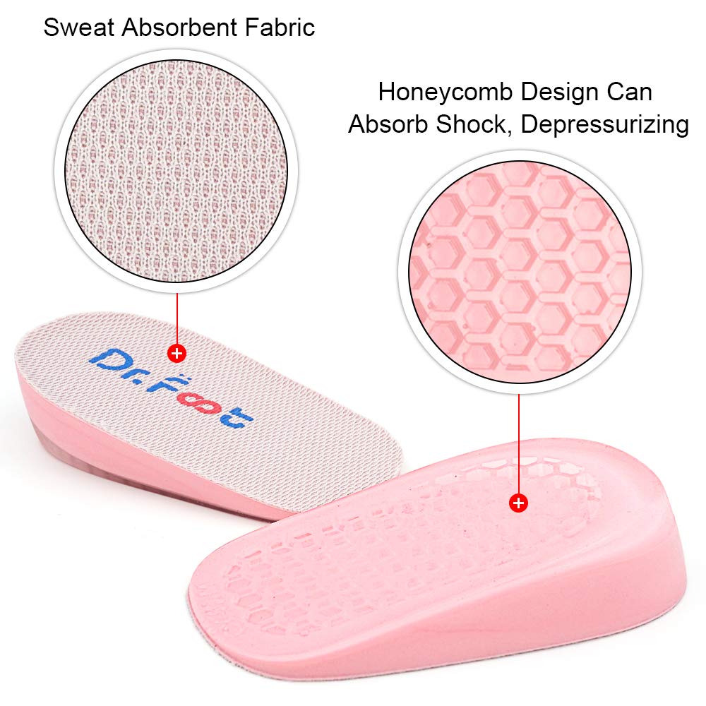 Dr. Foot'S Height Increase Insoles, Heel Cushion Inserts, Heel Lift Inserts For Leg Length Discrepancies (0.6'' Height)
