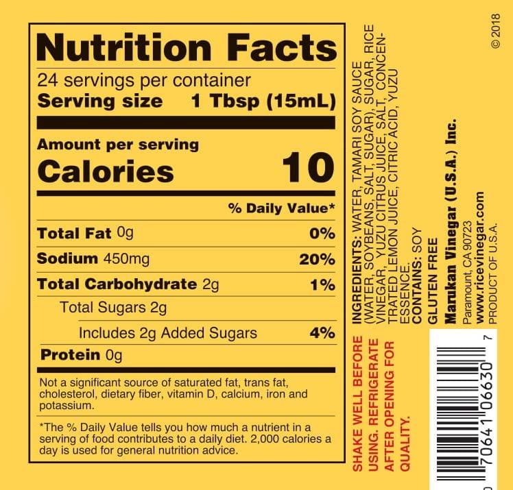 Marukan Ponzu Yuzu Soy Citrus Dressing (Yellow Label), 12 Ounce Glass Bottle (Pack Of 1)