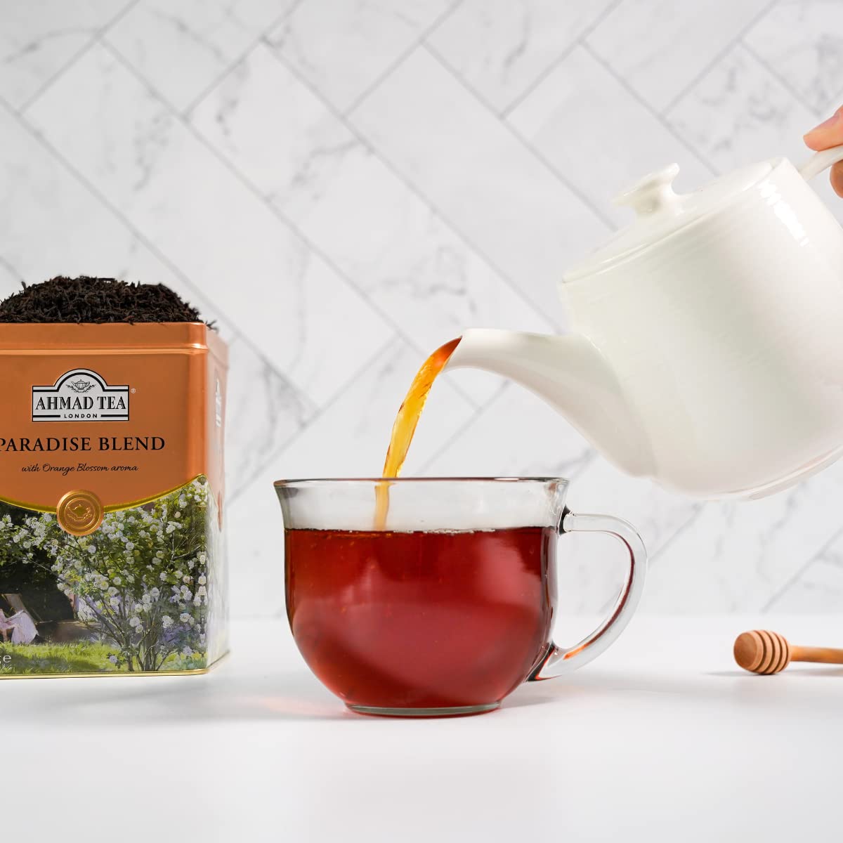 Ahmad Tea Paradise Blend, Premium Loose Leaf, Orange Blossom Black Tea, 500G. Naturally Caffeinated And Sugar Free
