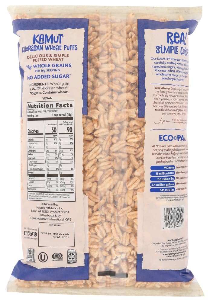 Natures Path Organic Puffed Kamut Cereal (6x6 oz.)