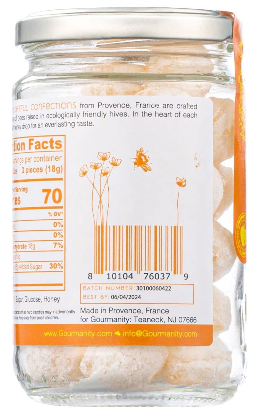 Gourmanity Honey Drops, Delectable Balls Of Hard Honey Candy With Surprise Honey Filling, Carefully Crafted With Natural Honey,