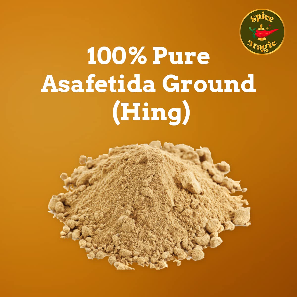 SPICE MAGIC Asafetida Ground (Hing) 100% Pure, Aromatic, Non-GMO - 3.5oz (100g) Indian Origin
