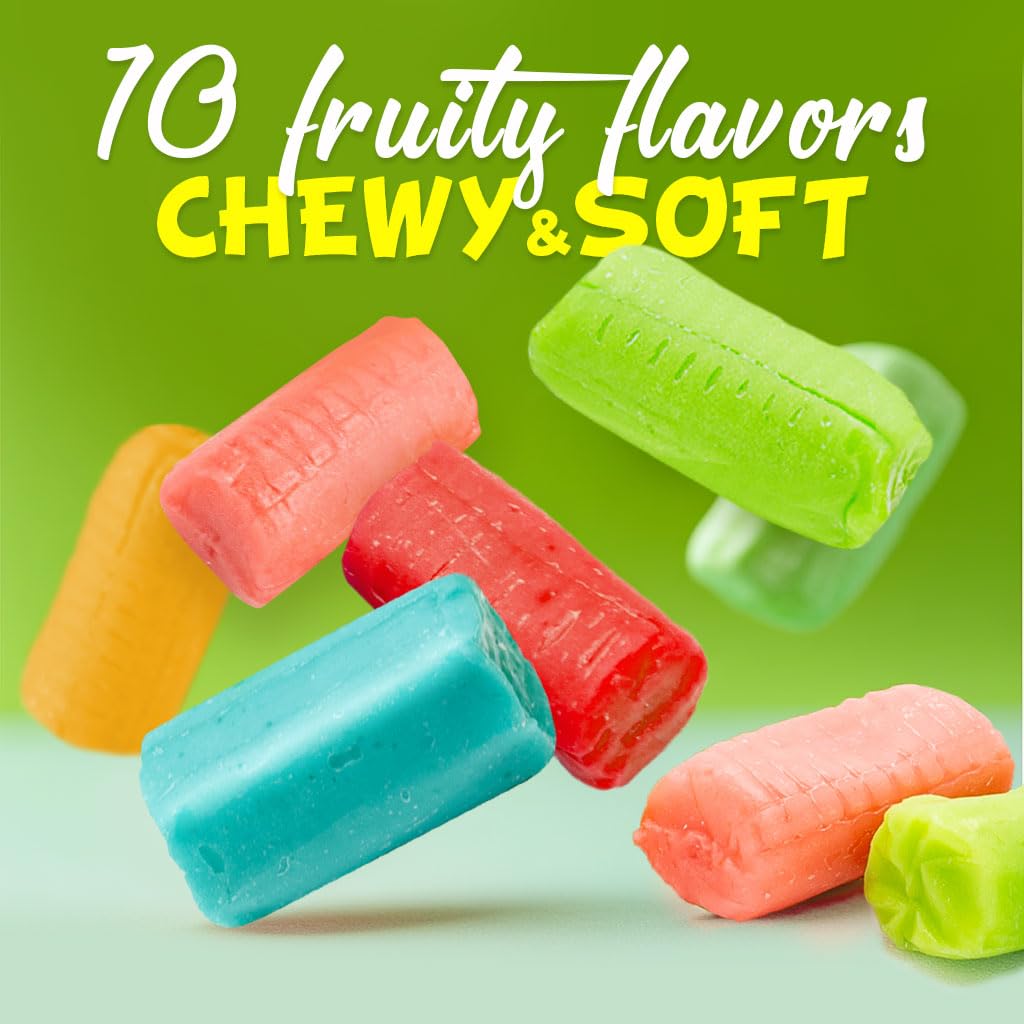 TOOTSIE FROOTIES Taffy Candy Assorted Mix (10 Flavors) - Tootsie Rolls Bulk Bag, Individually Wrapped, Fruit Chews, Gluten and P