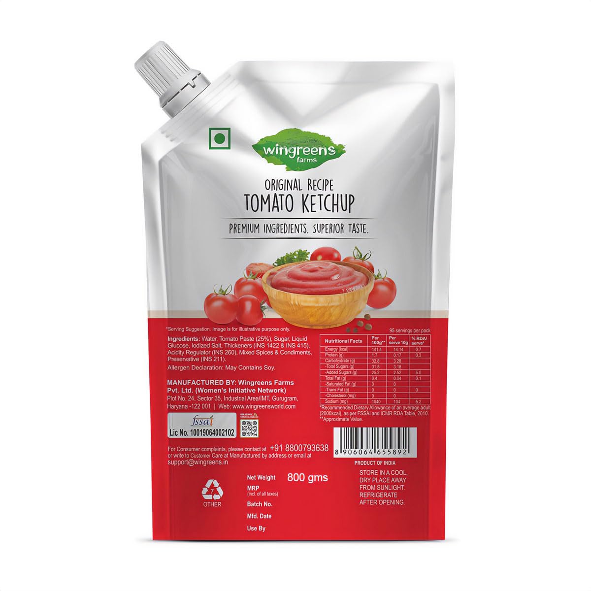 Wingreens Farms Tomato Ketchup, 950G