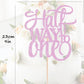 Ahaoray Half Way To One Cake Topper - Pink Glitter 6 Months Birthday Decorations Supplies - Half Birthday Decorations Baby Girl,