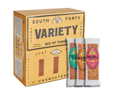 South 40 Snacks Mix Of 3 Premium Tropical Fruit Bars Variety Pack, Just 1-3 Ingredients, Mango And Pineapple Based With Passionf