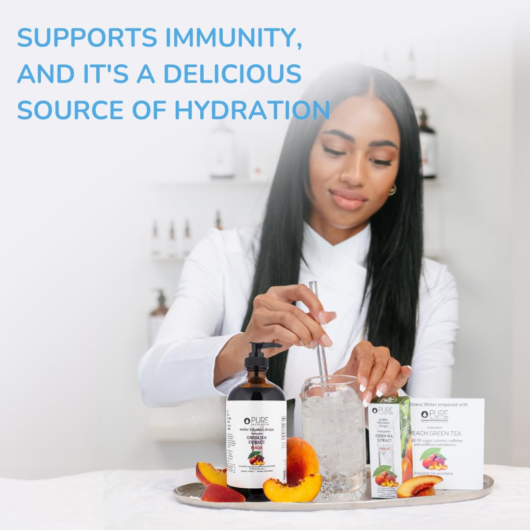 Pure Inventions Water Infusion Drops - Green Tea Electrolytes - 16 Fl Oz - Peach