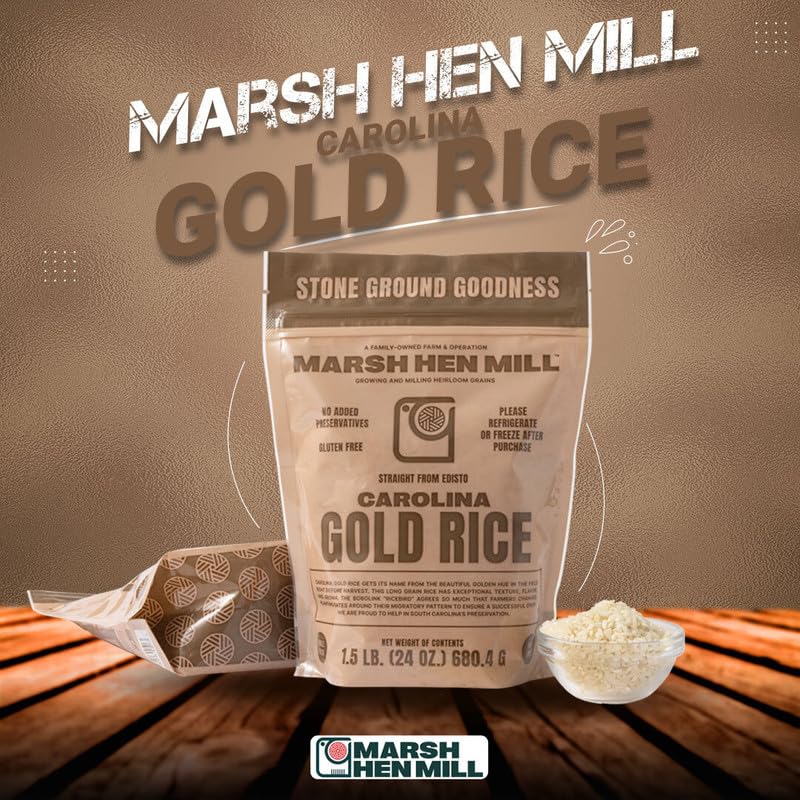 Marsh Hen Mill Carolina Gold Rice - Pure Long Grain White Rice With Exceptional Aroma Flavor & Texture Nutty Almond & Floral Not