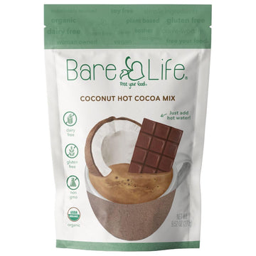Bare Life: Dairy Free Coconut Hot Cocoa Mix Pouch | Gluten Free, Vegan, USDA Organic, Plant Based, Paleo, Soy Free, Corn Free, L