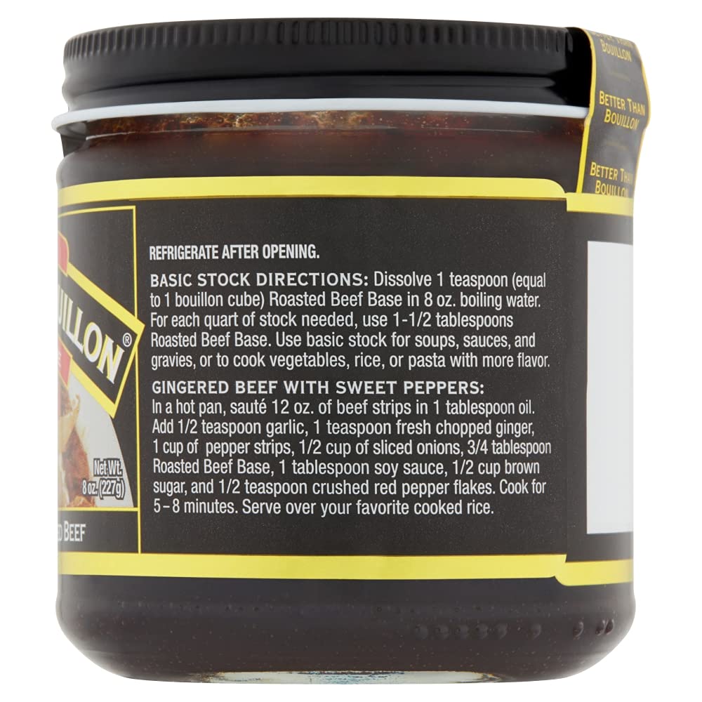 Better Than Bouillon Premium Roasted Beef Base, 8 OZ Jar, 38 Servings, Blendable Flavor, Pack of 1