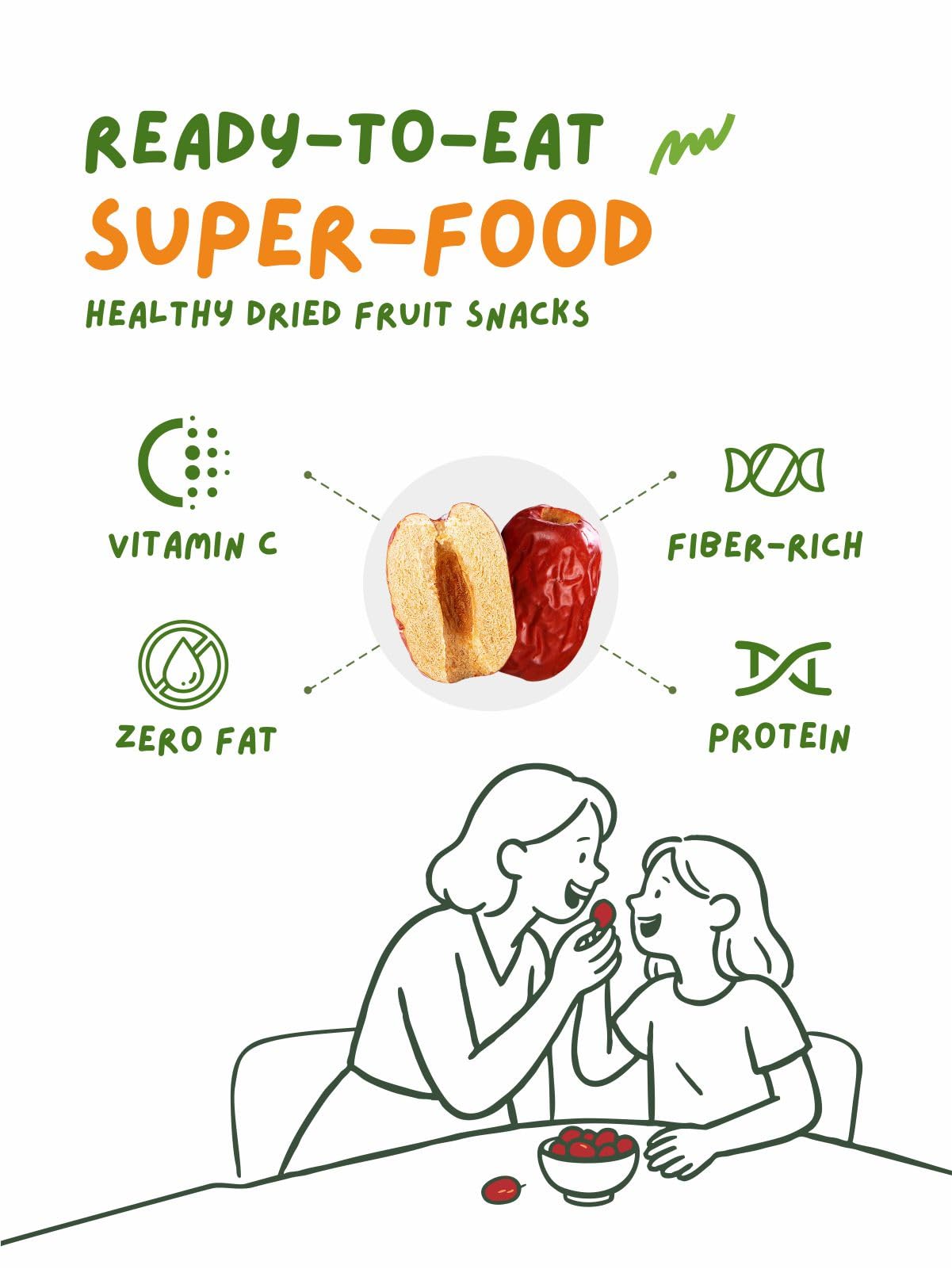 Naturebliss Jujube Pitted Dates, No Added Sugar, Non-GMO, 13 OZ - Sun Dried Sweet Fruit Snacks for Salad, Tea, Soup, Baking