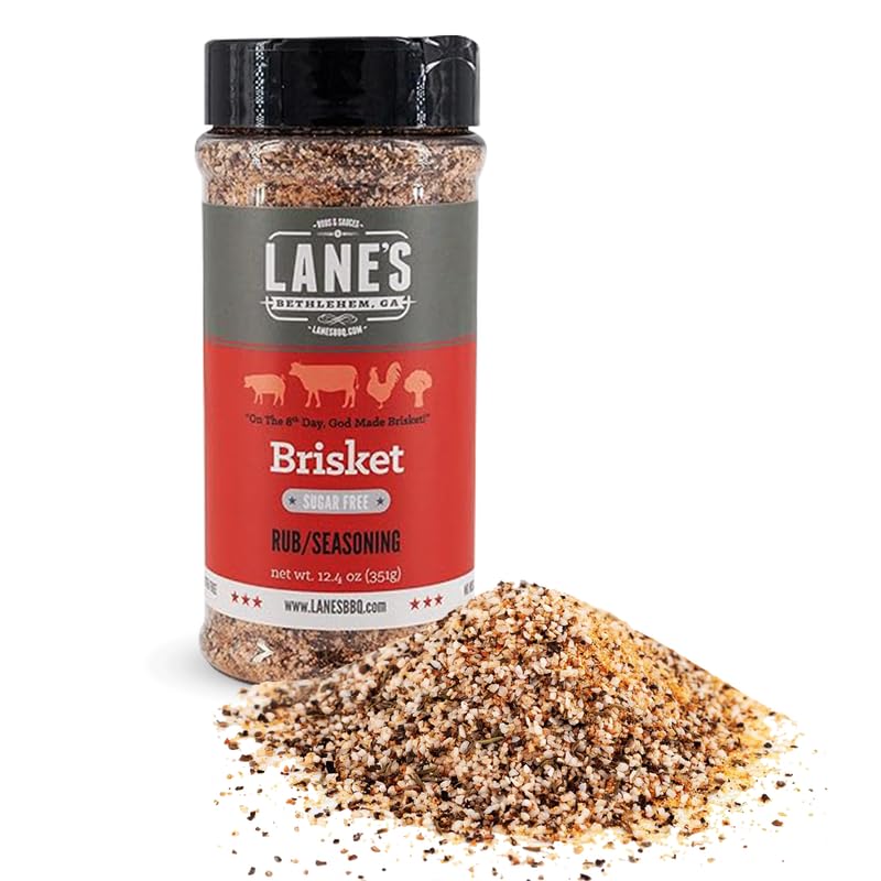 Lanes Brisket Rub Seasoning, All-Natural BBQ Rub, Perfect for Burgers, Steaks & Pork, 12.4 Oz