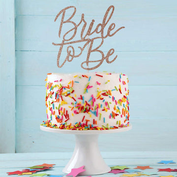 Rose Gold Glitter Bride To Be Cake Topper, Bridal Shower Cake Topper, Bridal Shower Toppers, Bride To Be Cake Toppers For Bridal