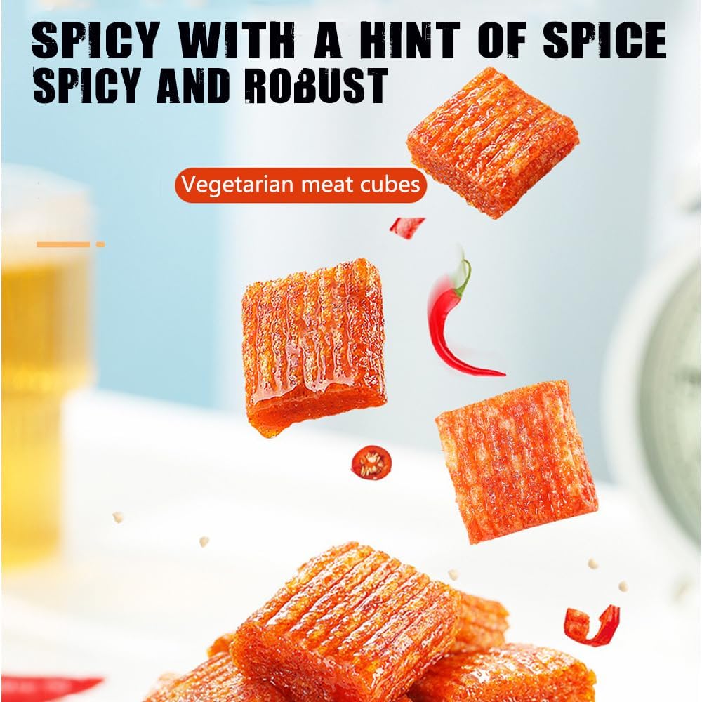 Phuumy Vegetarian Gluten Squares, Spicy Flavor, 3.52 oz, Chinese Snacks