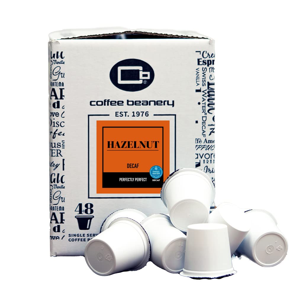 Coffee Beanery Hazelnut Decaf Coffee Pods Medium Roast - 192 Count Bulk Pack