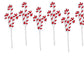 Christmas Candy Cane Picks - 3 Red & White Candy Canes On A Wired Pick - Set Of 6 Picks