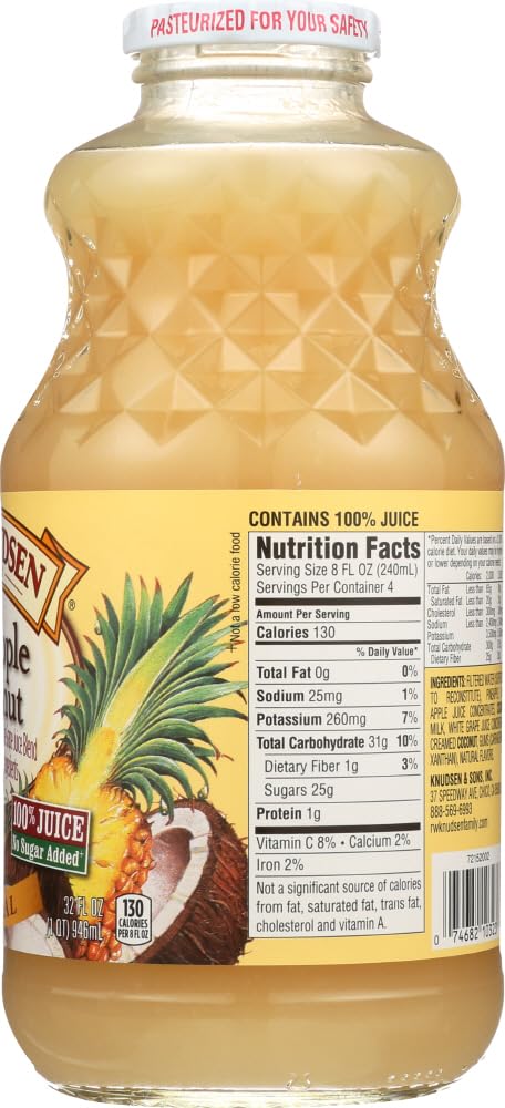 Knudsen Natural Pineapple Coconut Juice 32 Ounce -- 12 per case.