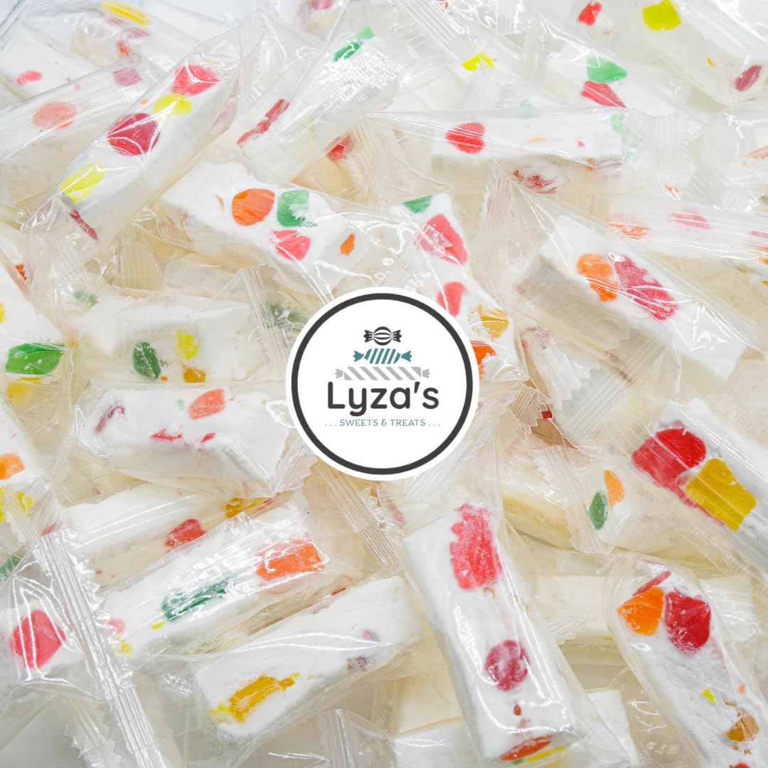 Italian Jujube Nougat Candies - Soft & Chewy With Fruity Jelly Beans Gift - Bulk Bags By Lyza's Sweets & Treats (2.2 LB, Origina