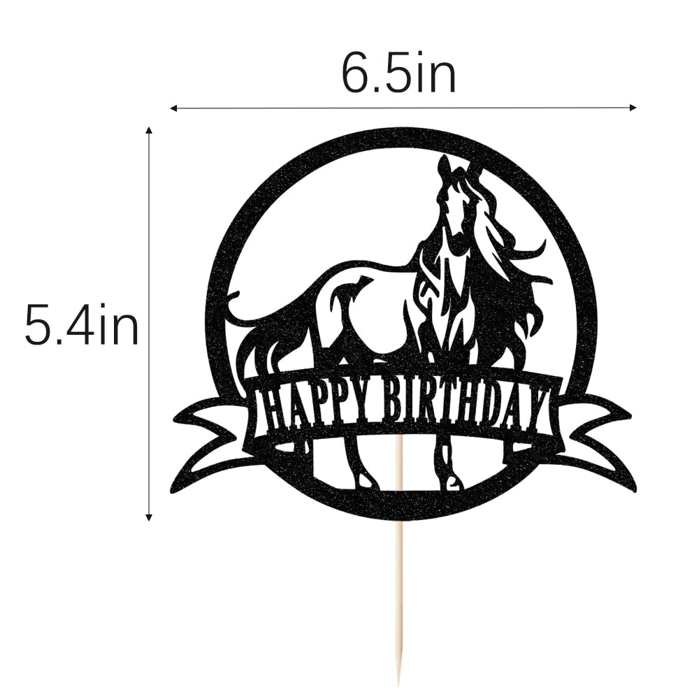 Bejotaa Horse Birthday Cake Topper, Paper Decoration for Kids and Men, Horse Racing Theme