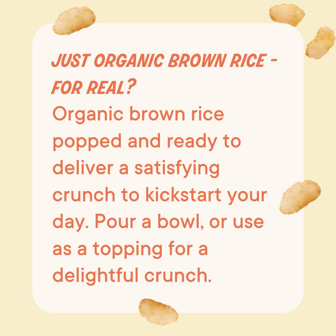 The Real Cereal Company, Organic Brown Rice Crisps Cereal 3-Pack, Zero Sugar, Gluten-Free, Non-Gmo, Made In California