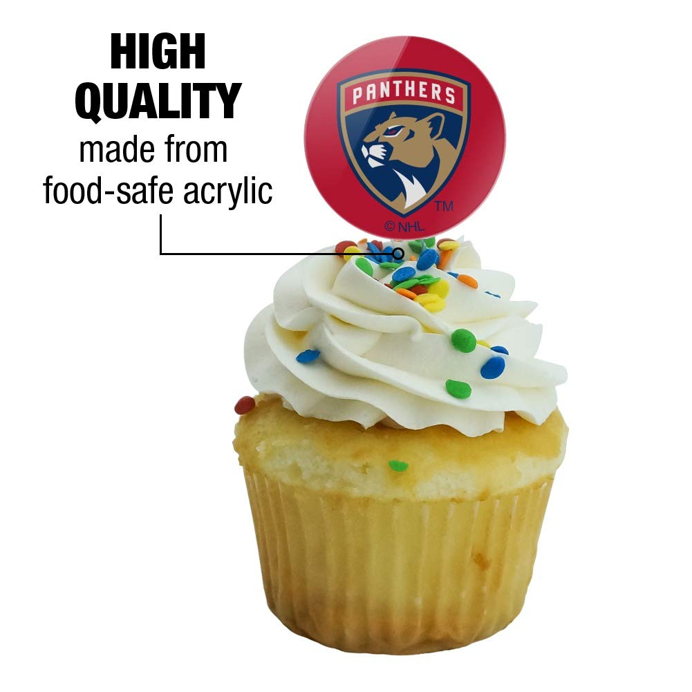GRAPHICS & MORE NHL Florida Panthers Cupcake Picks Set of 6 - Multi Acrylic Decoration Toppers