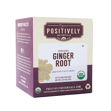 Organic Positively Botanicals Company, Ginger Root Herbal Tea Bags, 20 Count