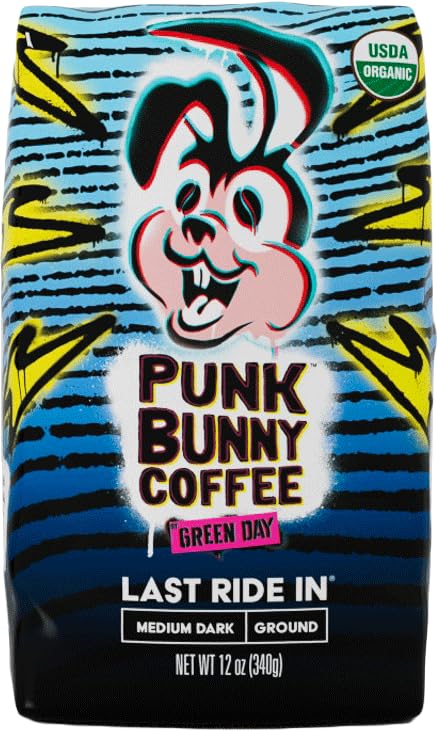 Punk Bunny Coffee Dark Medium Roast Organic Ground Coffee, 12 oz, Brown