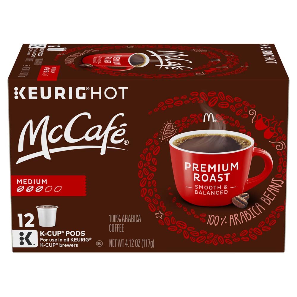 Mccaf   Premium Roast Coffee, Medium Roast, K-Cup Pods, 12 Count